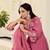 Pink cotton embroidered straight kurta set for women with pant and dupatta