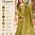 Olive chinon straight foil printed kurta set for women with dupatta and palazzo