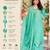 Aqua chinon straight foil printed kurta set for women with dupatta and palazzo