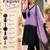 Women's lavender crepe embroidered straight kurta set with dupatta and pant