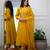 Women's chanderi yellow embroidered kurta set with dupatta and pant