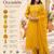 Women's chanderi yellow embroidered kurta set with dupatta and pant
