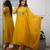 Women's chanderi yellow embroidered kurta set with dupatta and pant