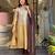 Gold and silver viscose straight embroidered kurta set for women with dupatta and pant