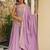 Women's silk blend lavender embroidered kurta set with dupatta and sharara