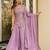 Women's silk blend lavender embroidered kurta set with dupatta and sharara