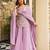 Women's silk blend lavender embroidered kurta set with dupatta and sharara
