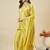 Women's yellow silk blend embroidered kurta set with dupatta and palazzo