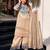 Women's beige silk blend embroidered kurta set with dupatta and palazzo