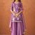 Purple chinon embroidered straight kurta set for women with dupatta and palazzo