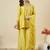 Women's yellow silk blend embroidered kurta set with dupatta and palazzo