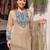 Women's beige silk blend embroidered kurta set with dupatta and palazzo