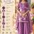 Purple chinon embroidered straight kurta set for women with dupatta and palazzo