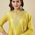Women's yellow silk blend embroidered kurta set with dupatta and palazzo
