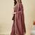 Women's brown silk blend embroidered kurta set with dupatta and palazzo