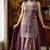 Women's purple silk blend embroidered straight kurta set with dupatta and palazzo