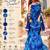Women's blue georgette printed straight kurta set with dupatta and sharara