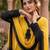Women's yellow crepe embroidered straight kurta set with dupatta and pant
