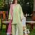 Women's light green silk blend straight kurta set with dupatta and pant
