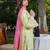Women's light green silk blend straight kurta set with dupatta and pant
