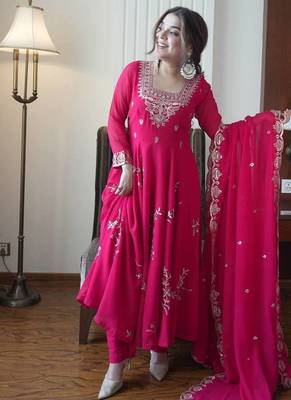 Designer fox georgette embroidered suit set 1