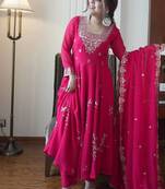 Designer fox georgette embroidered suit set