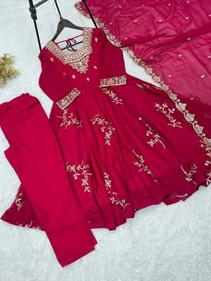 Designer fox georgette embroidered suit set 4