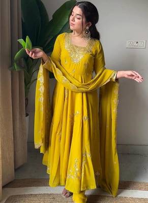 Designer fox georgette embroidered suit set 1