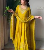 Designer fox georgette embroidered suit set