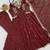Designer vichitra embroidered gown set
