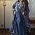Designer vichitra embroidered gown set