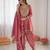 Designer onion pink crush mirror work top & dhoti set