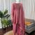 Designer onion pink crush mirror work top & dhoti set