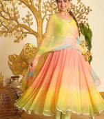 Designer faux georgette digital print anarkali set