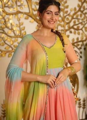 Designer faux georgette digital print anarkali set 2