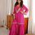 Pink gold zari mirror work top & sharara set