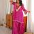 Pink gold zari mirror work top & sharara set