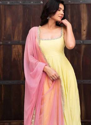 Designer faux georgette 7 meter flair anarkali set 2
