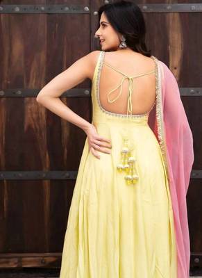 Designer faux georgette 7 meter flair anarkali set 3