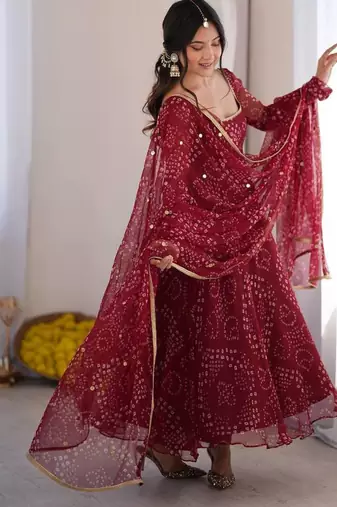 Designer digital print 7 meter flair anarkali set
