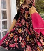 Designer tabby organza 7 meter flair anarkali set