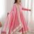 Designer tabby organza silk mirror work anarkali set
