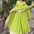 Designer tabby organza silk mirror work anarkali set