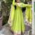 Designer tabby organza silk mirror work anarkali set