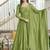 Designer salsa silk foil work gown set