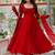 Red faux georgette 7 meter flair hand work anarkali set