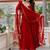 Red faux georgette 7 meter flair hand work anarkali set
