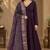 Wine faux georgette hand work flared gown with heavy dupatta