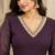 Wine faux georgette hand work flared gown with heavy dupatta