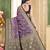 pemium purple and dark purple pure satin all over woven zari design wedding and party wear saree with blouse